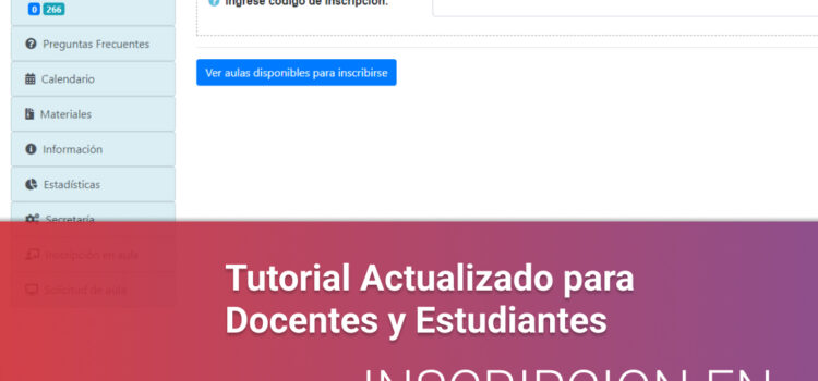 Actualización en metodología de «Inscripción en aula»